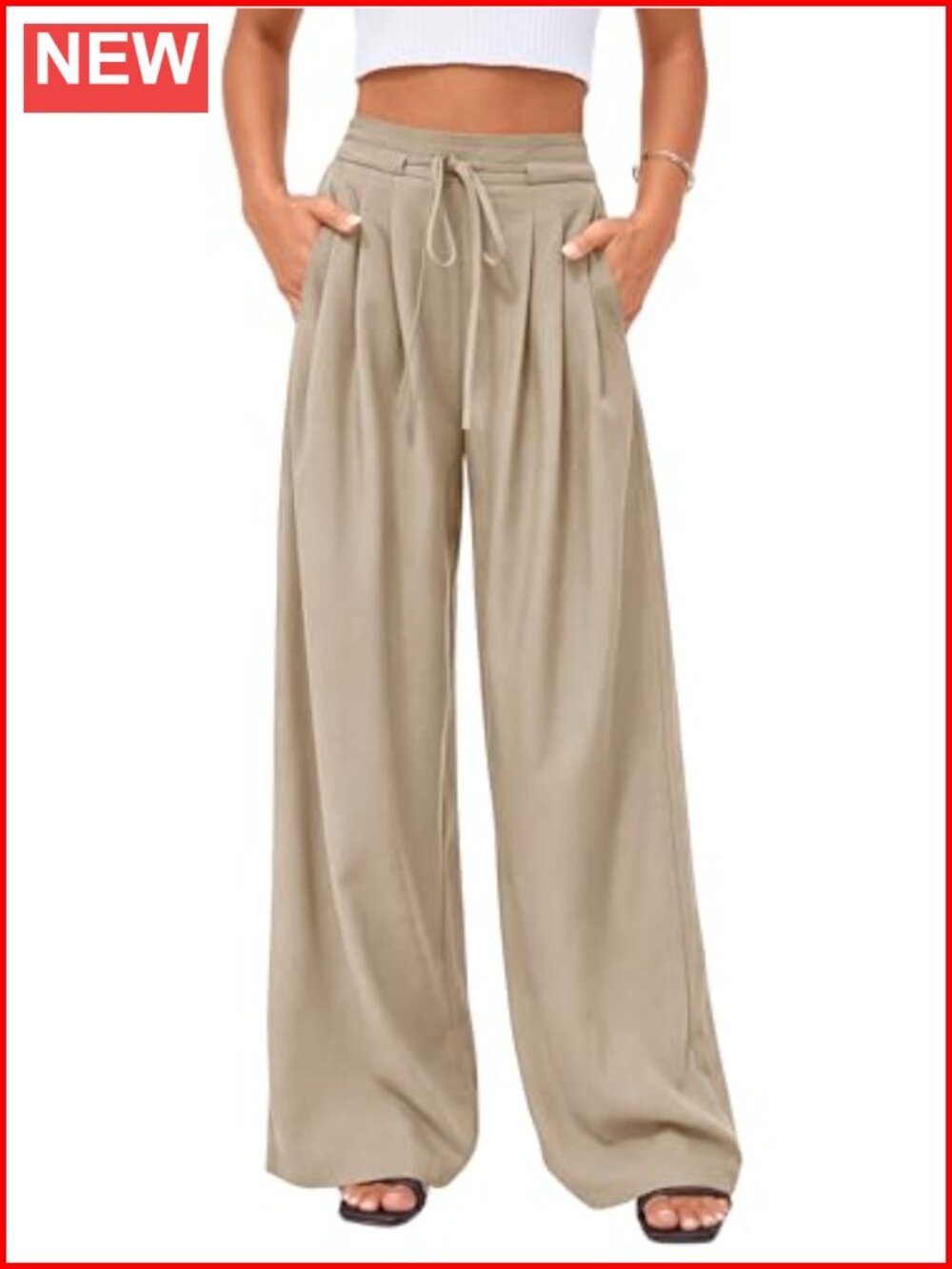 Womens Wide Leg Dress Pants High Waist Pleated Palazzo Business Casual Trousers